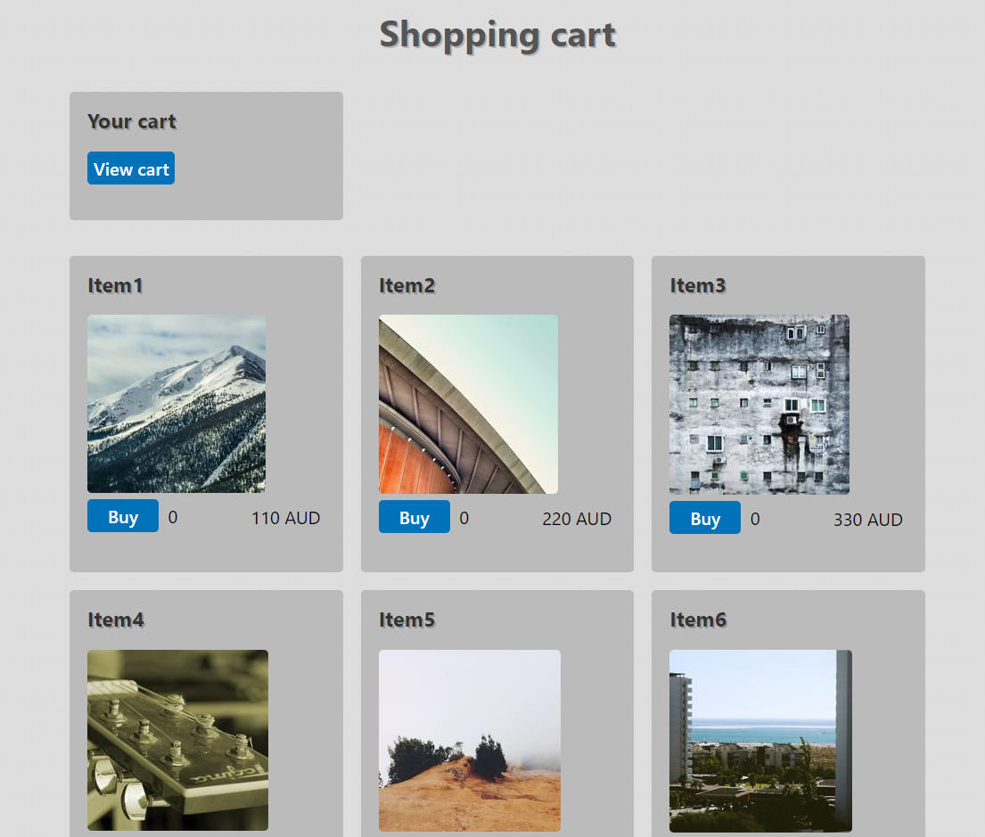 demo shopping cart